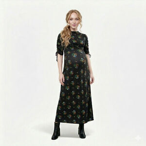 ASOS Design Maternity Floral City Maxi Tea Dress - Size 10